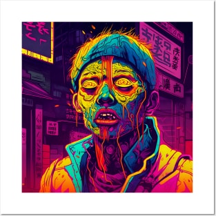 Korean Zombie in neon colours Posters and Art